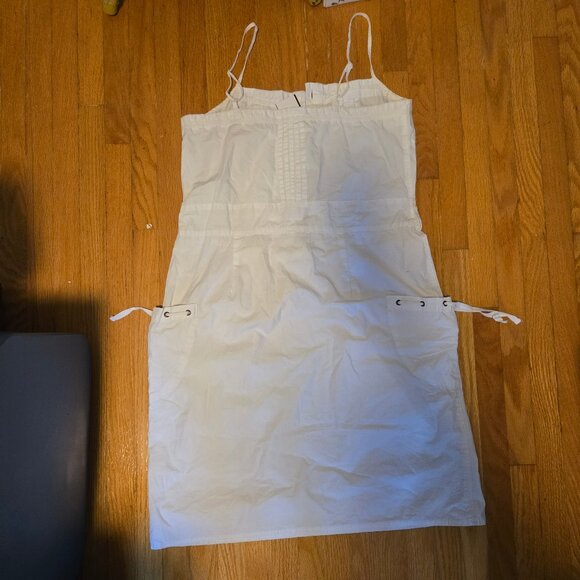 White Vintage babydoll Sundress with pockets! - Picture 5 of 6